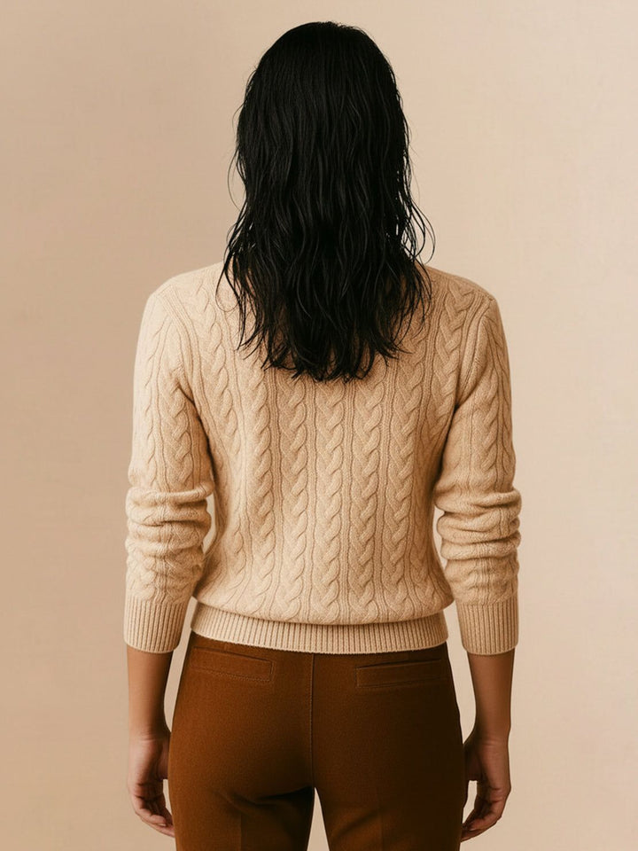 100% Wool Cable-Knit Sweater