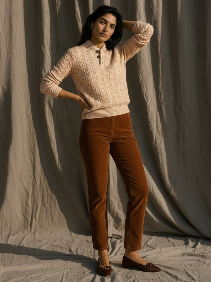 100% Wool Cable-Knit Sweater