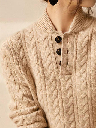 100% Wool Cable-Knit Sweater
