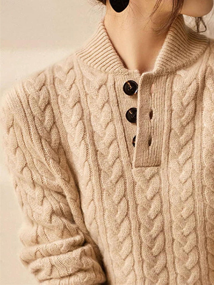 100% Wool Cable-Knit Sweater