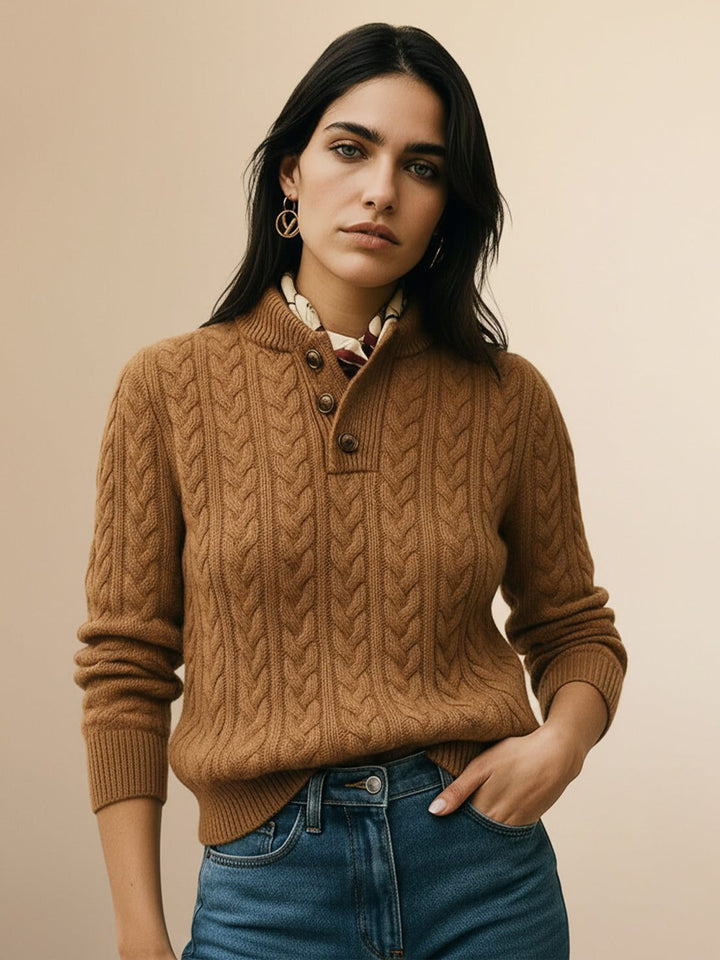 100% Wool Cable-Knit Sweater