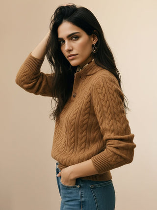 100% Wool Cable-Knit Sweater