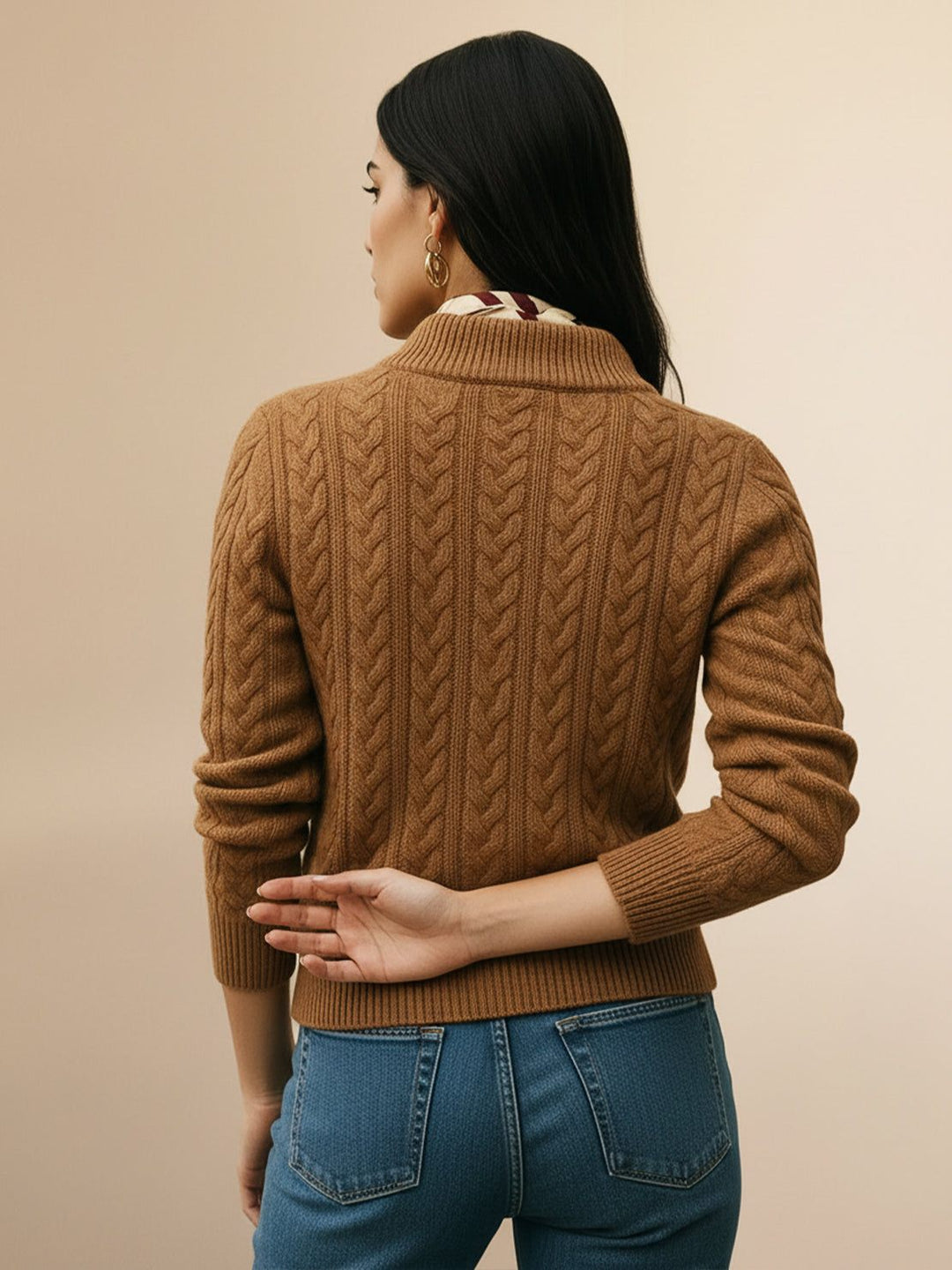 100% Wool Cable-Knit Sweater