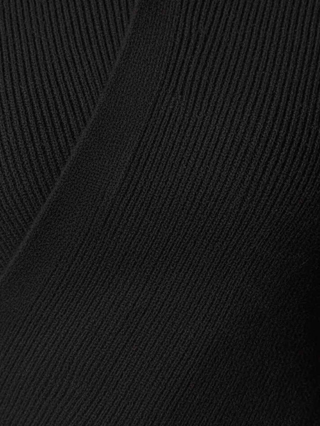 Asymmetric Wrap Ribbed Knit Top