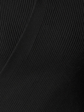 Asymmetric Wrap Ribbed Knit Top