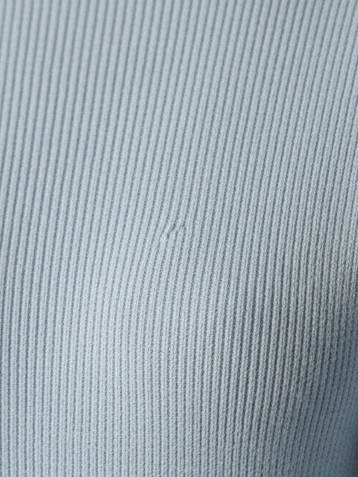Asymmetric Wrap Ribbed Knit Top
