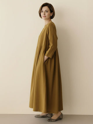 100% Cotton-Linen Empire Waist Dress