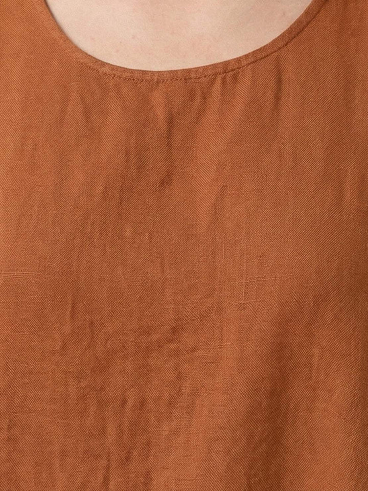 100% Cotton Linen Sleeveless Maxi Dress