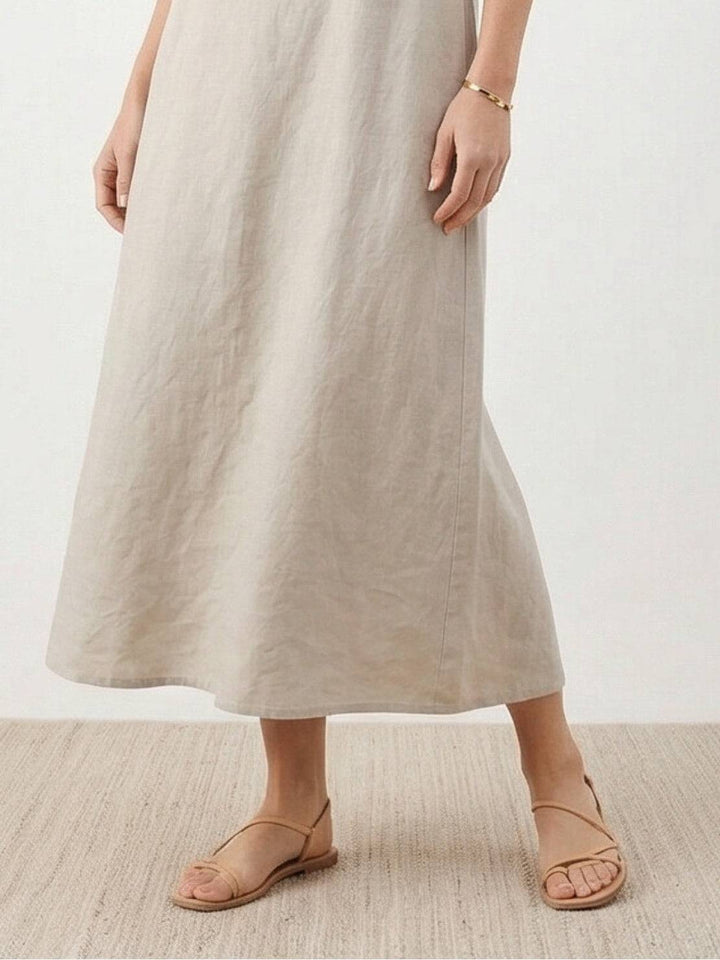 100% Cotton Linen Sleeveless Maxi Dress