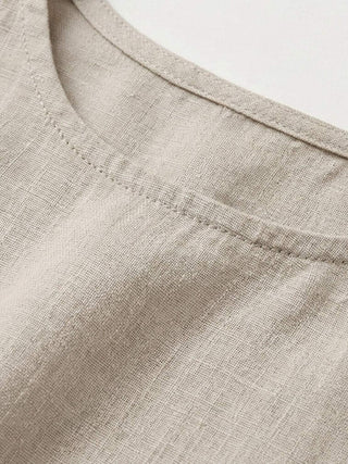100% Cotton Linen Sleeveless Maxi Dress
