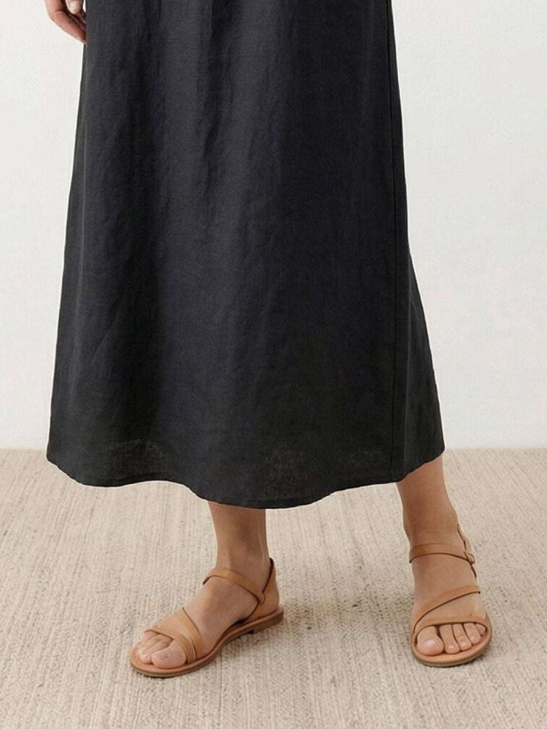 100% Cotton Linen Sleeveless Maxi Dress
