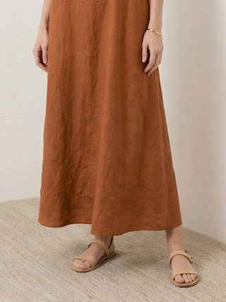 100% Cotton Linen Sleeveless Maxi Dress
