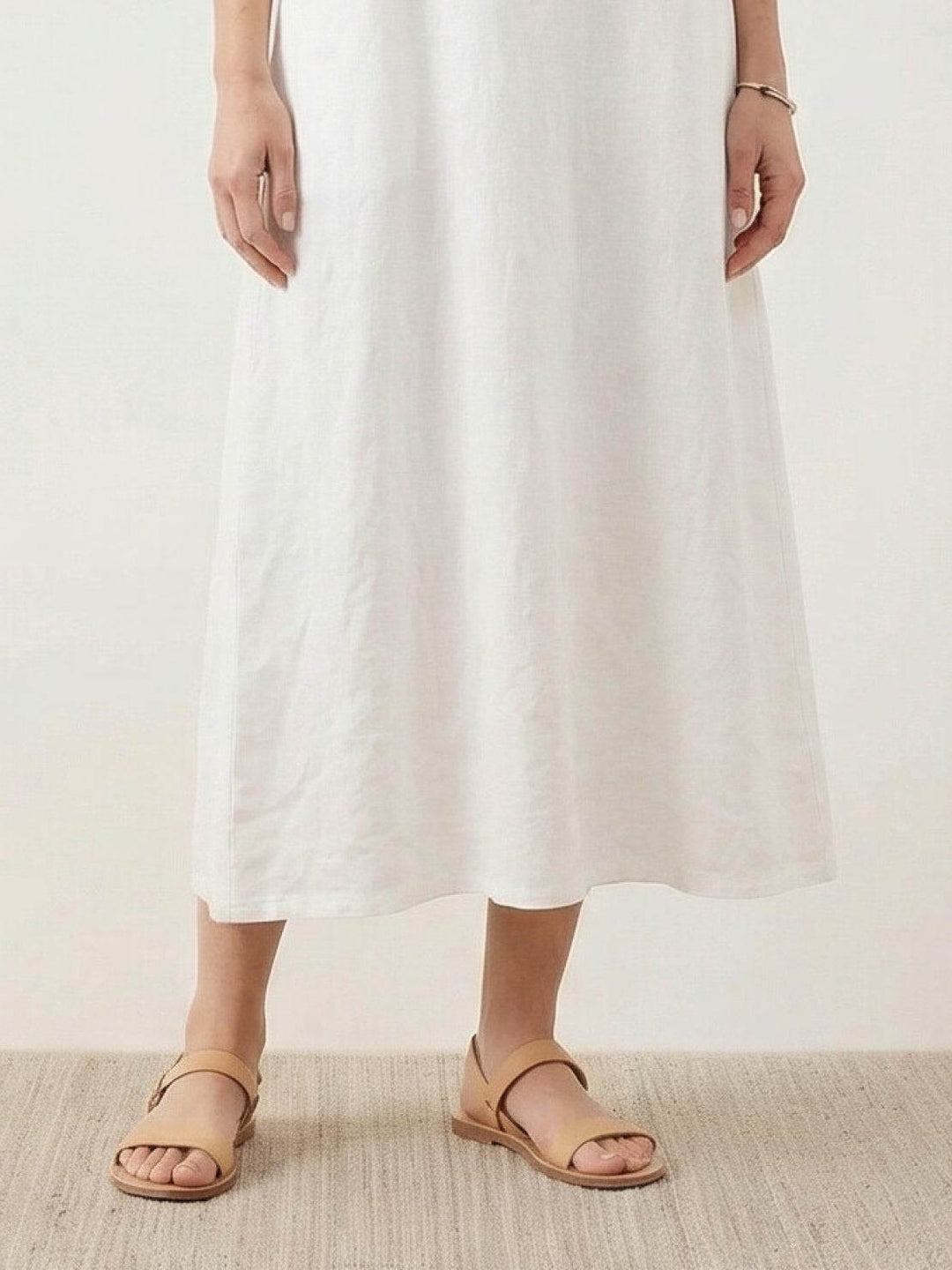 100% Cotton Linen Sleeveless Maxi Dress