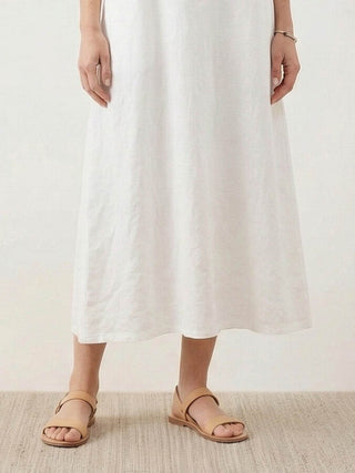 100% Cotton Linen Sleeveless Maxi Dress