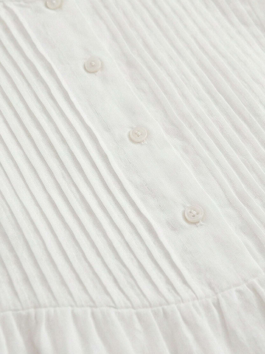 100% Cotton Linen Pleated Midi Dress