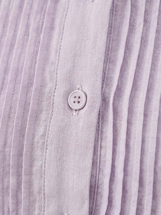 100% Cotton Linen Pleated Midi Dress