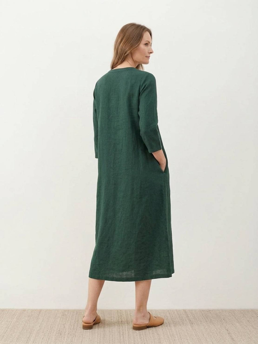 100% Cotton Linen Pintuck Dress