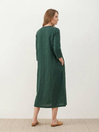 100% Cotton Linen Pintuck Dress