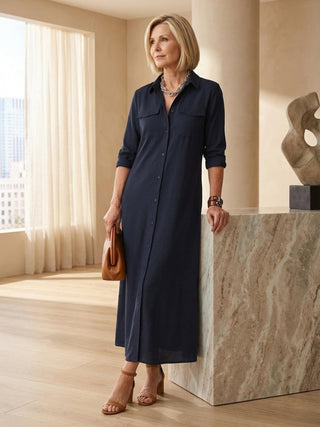 Wrinkle-Free Button-Down Dress