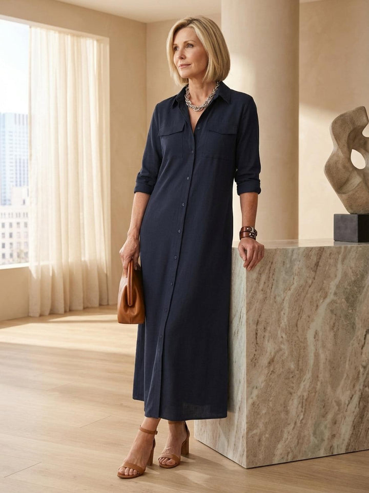 Wrinkle-Free Button-Down Dress
