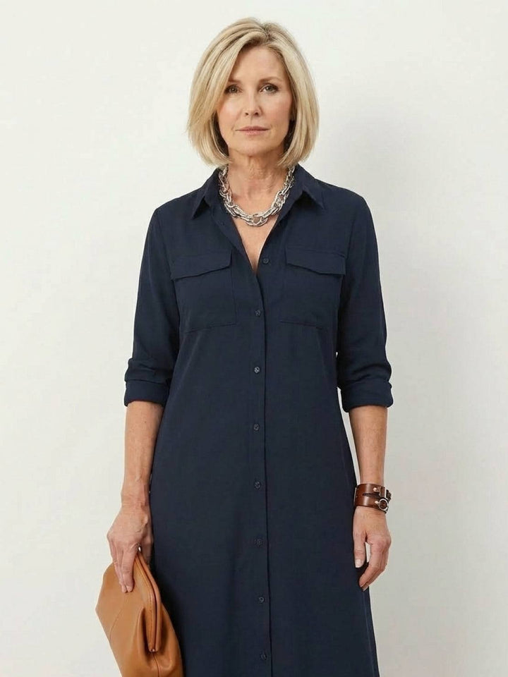 Wrinkle-Free Button-Down Dress