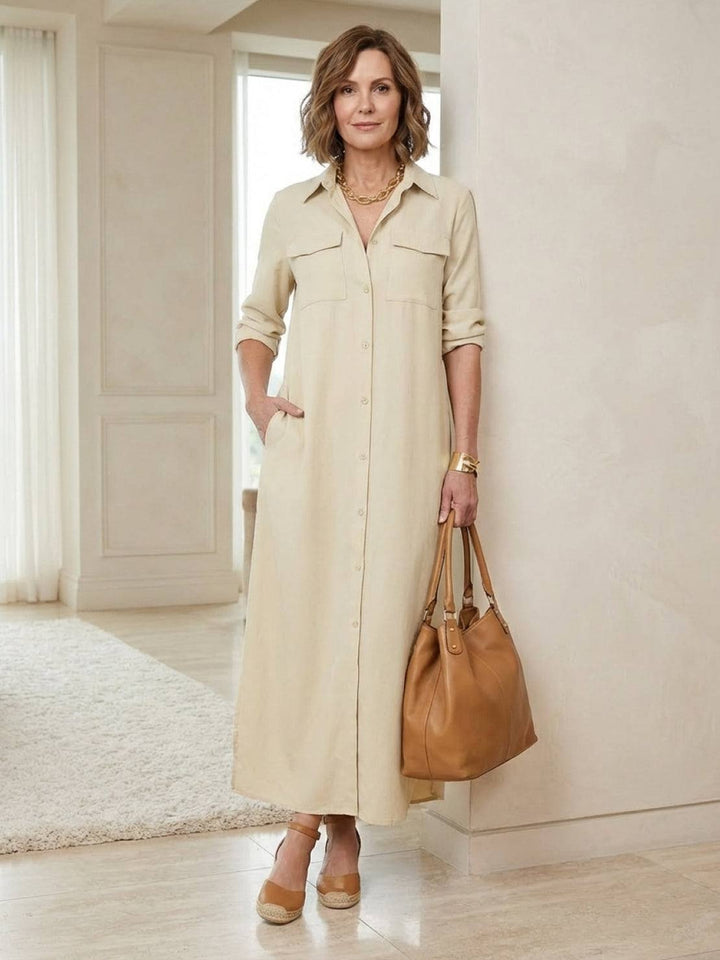 Wrinkle-Free Button-Down Dress