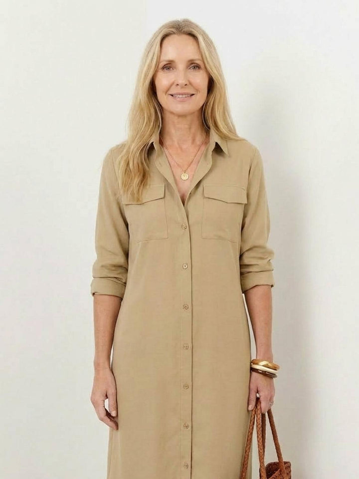 Wrinkle-Free Button-Down Dress