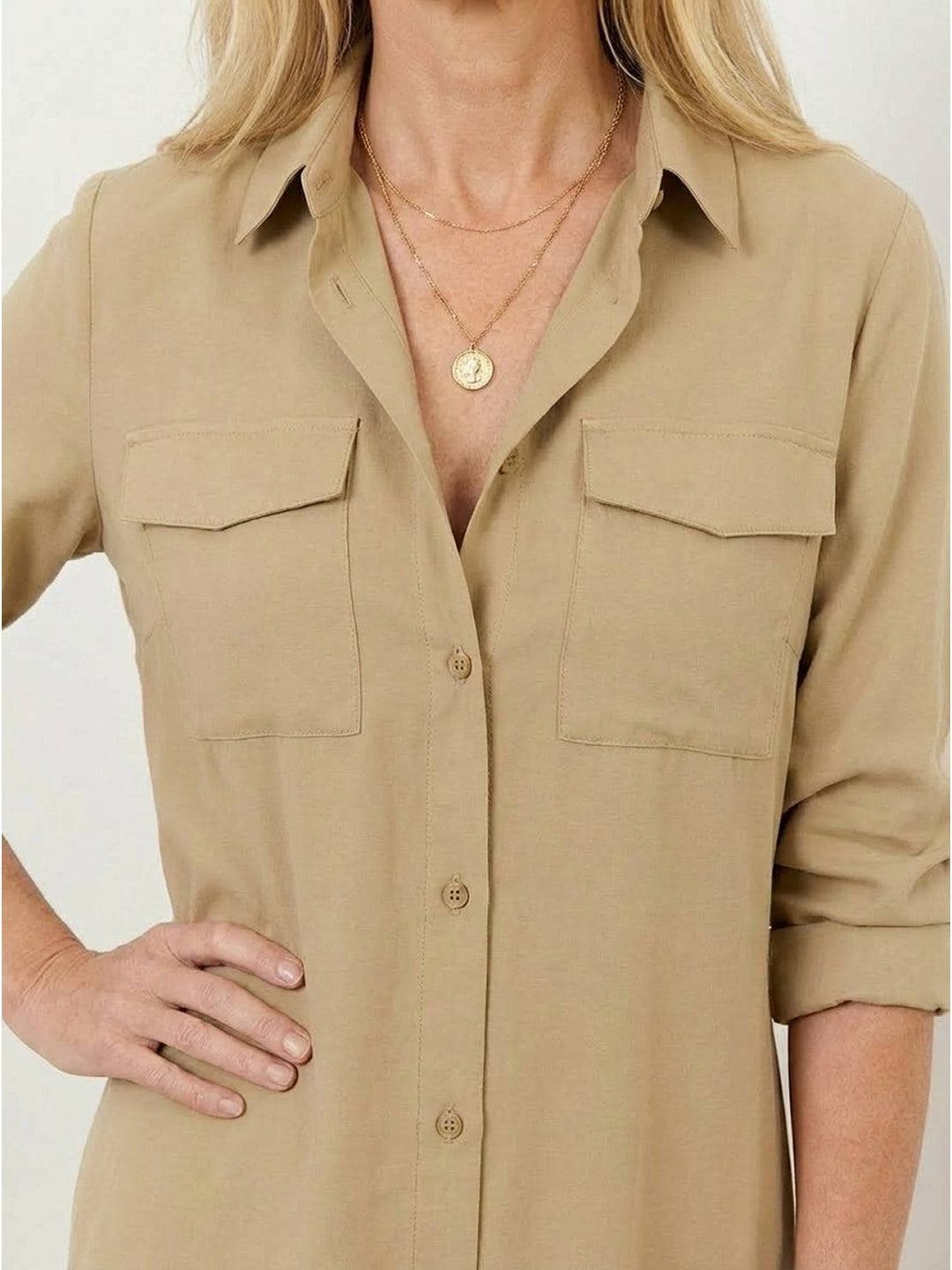 Wrinkle-Free Button-Down Dress