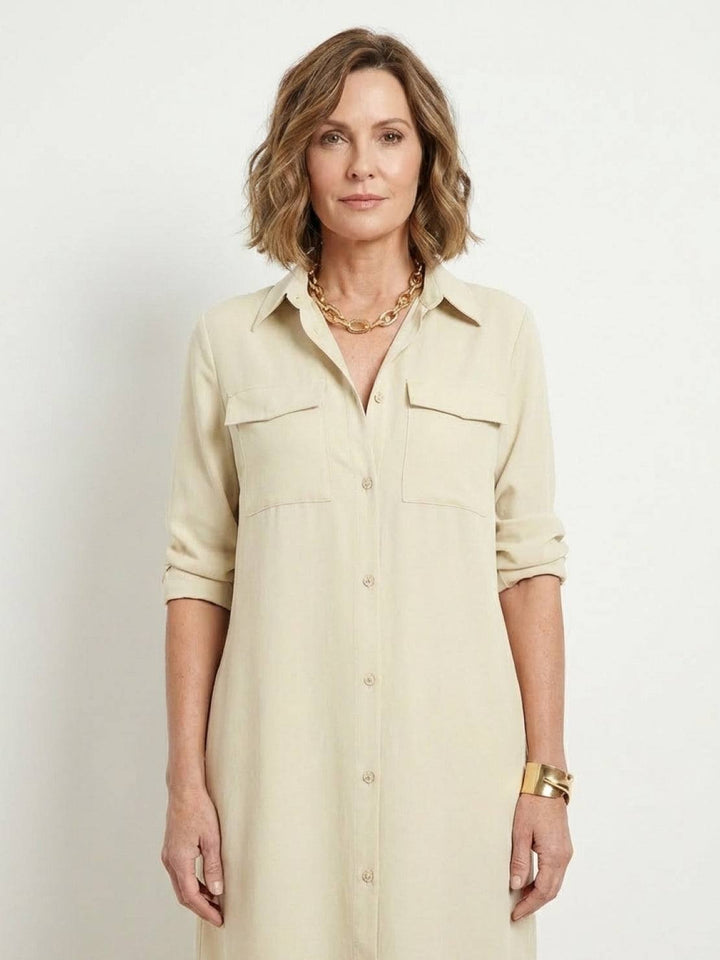 Wrinkle-Free Button-Down Dress
