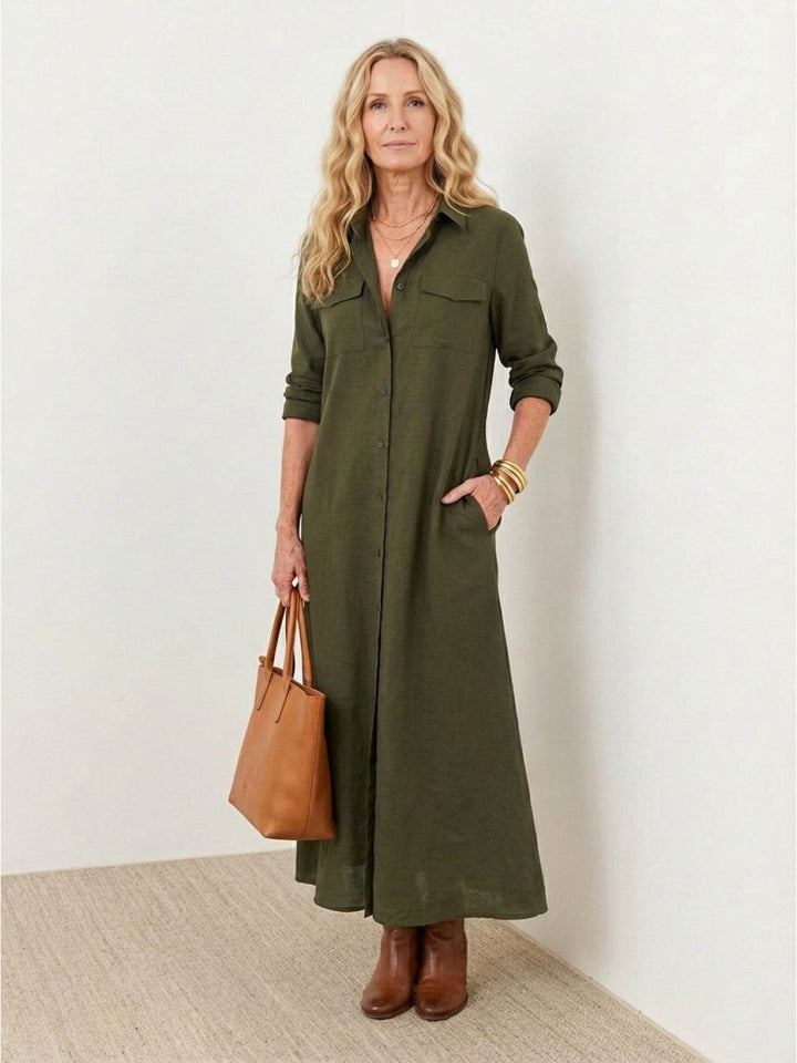 Wrinkle-Free Button-Down Dress