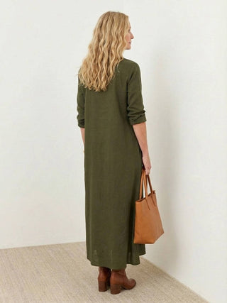 Wrinkle-Free Button-Down Dress