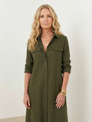 Wrinkle-Free Button-Down Dress