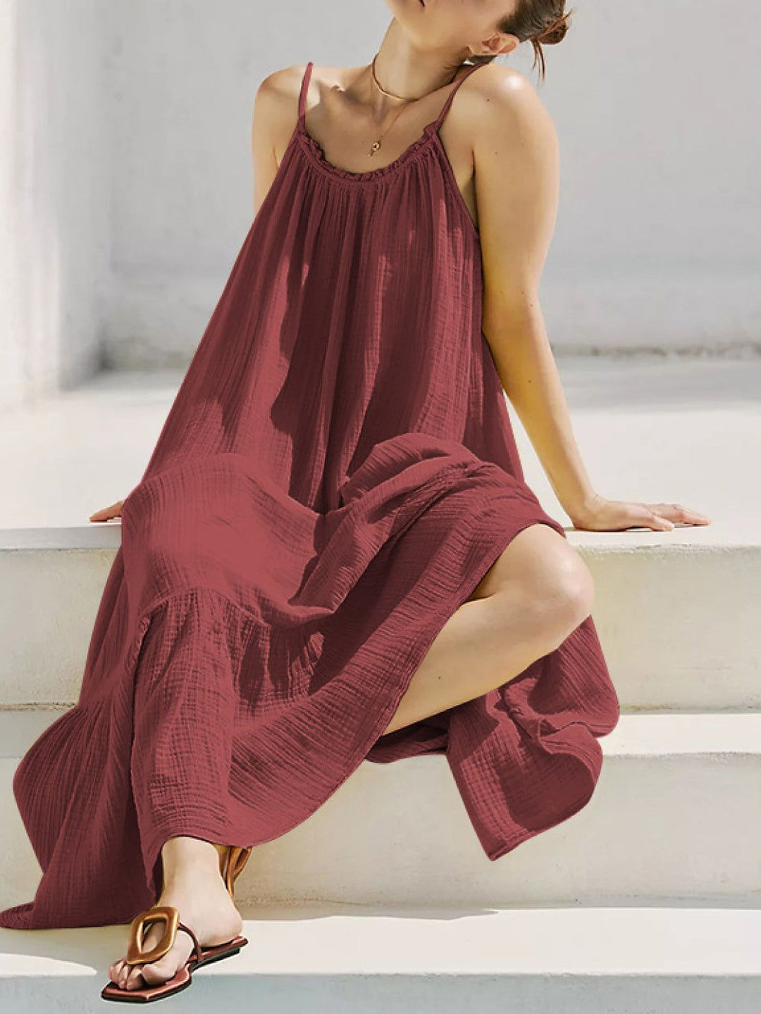 100% Pure Cotton Gauze Maxi Dress