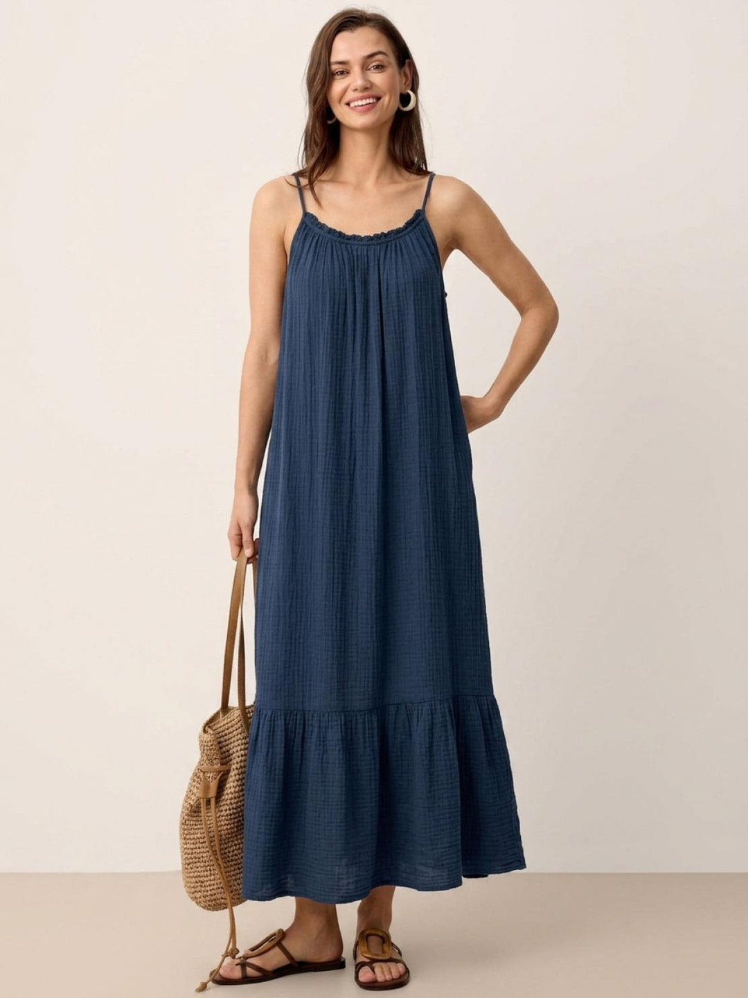 100% Pure Cotton Gauze Maxi Dress