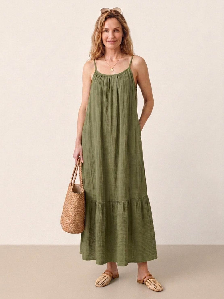 100% Pure Cotton Gauze Maxi Dress
