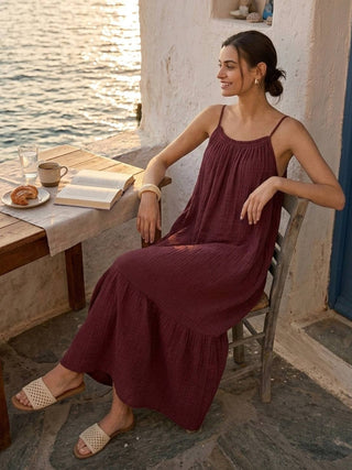 100% Pure Cotton Gauze Maxi Dress