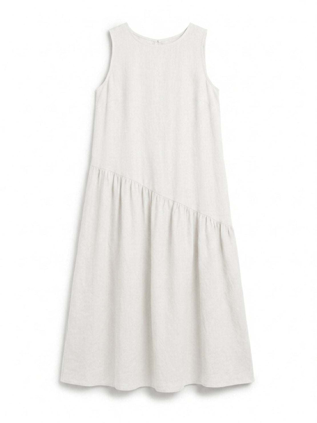 100% Cotton-Linen Summer Midi Dress