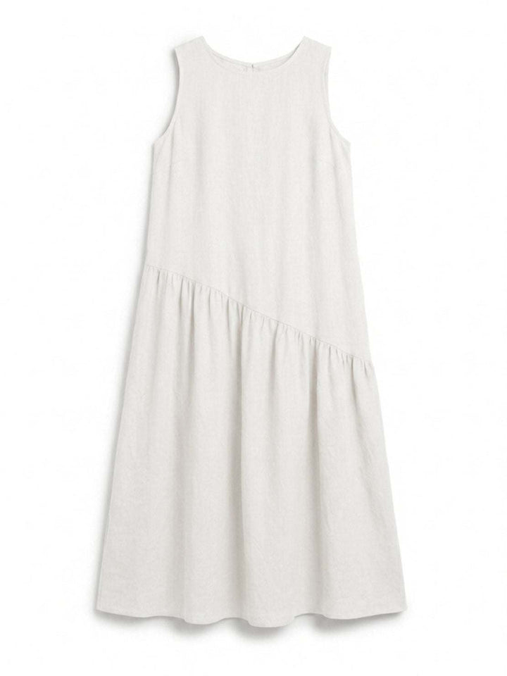100% Cotton-Linen Summer Midi Dress