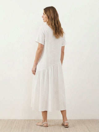 100% Cotton-Linen Summer Midi Dress