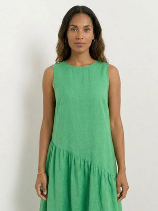 100% Cotton-Linen Summer Midi Dress