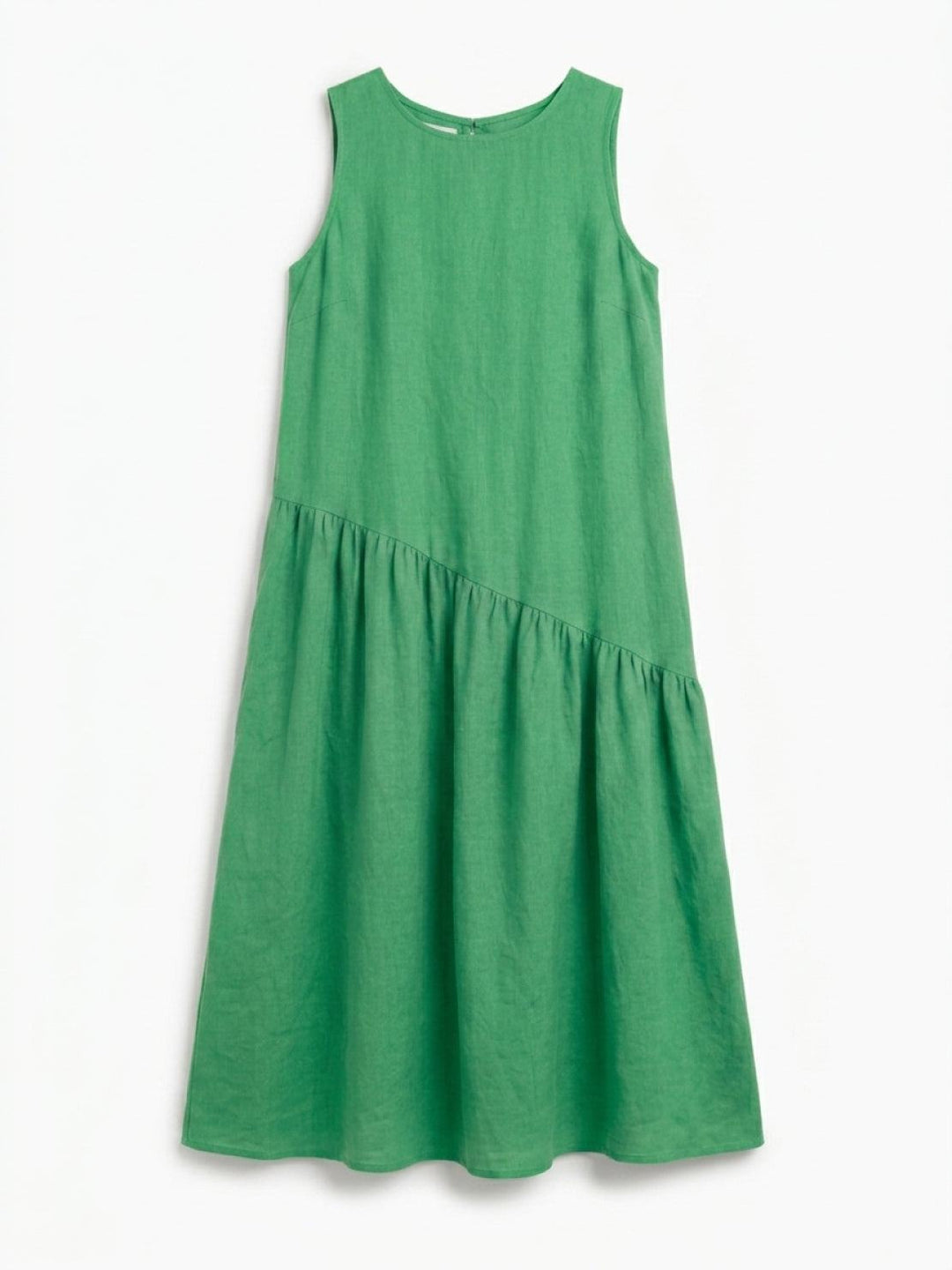100% Cotton-Linen Summer Midi Dress