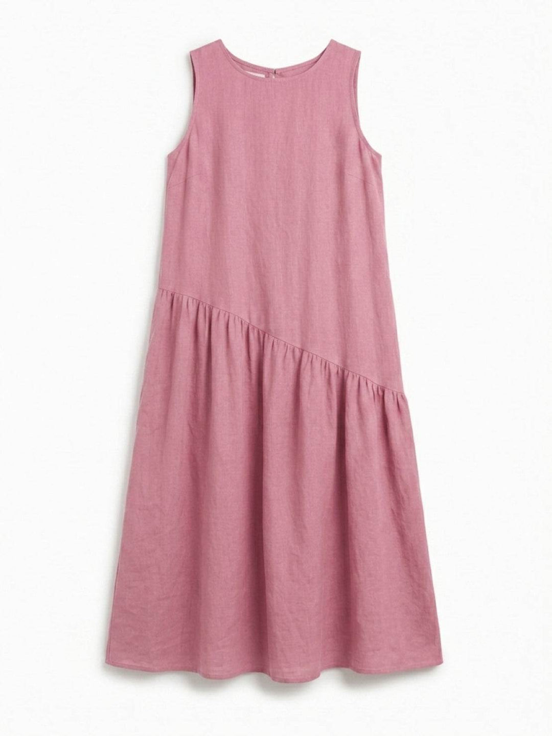 100% Cotton-Linen Summer Midi Dress