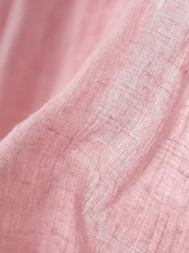 100% Cotton-Linen Summer Midi Dress
