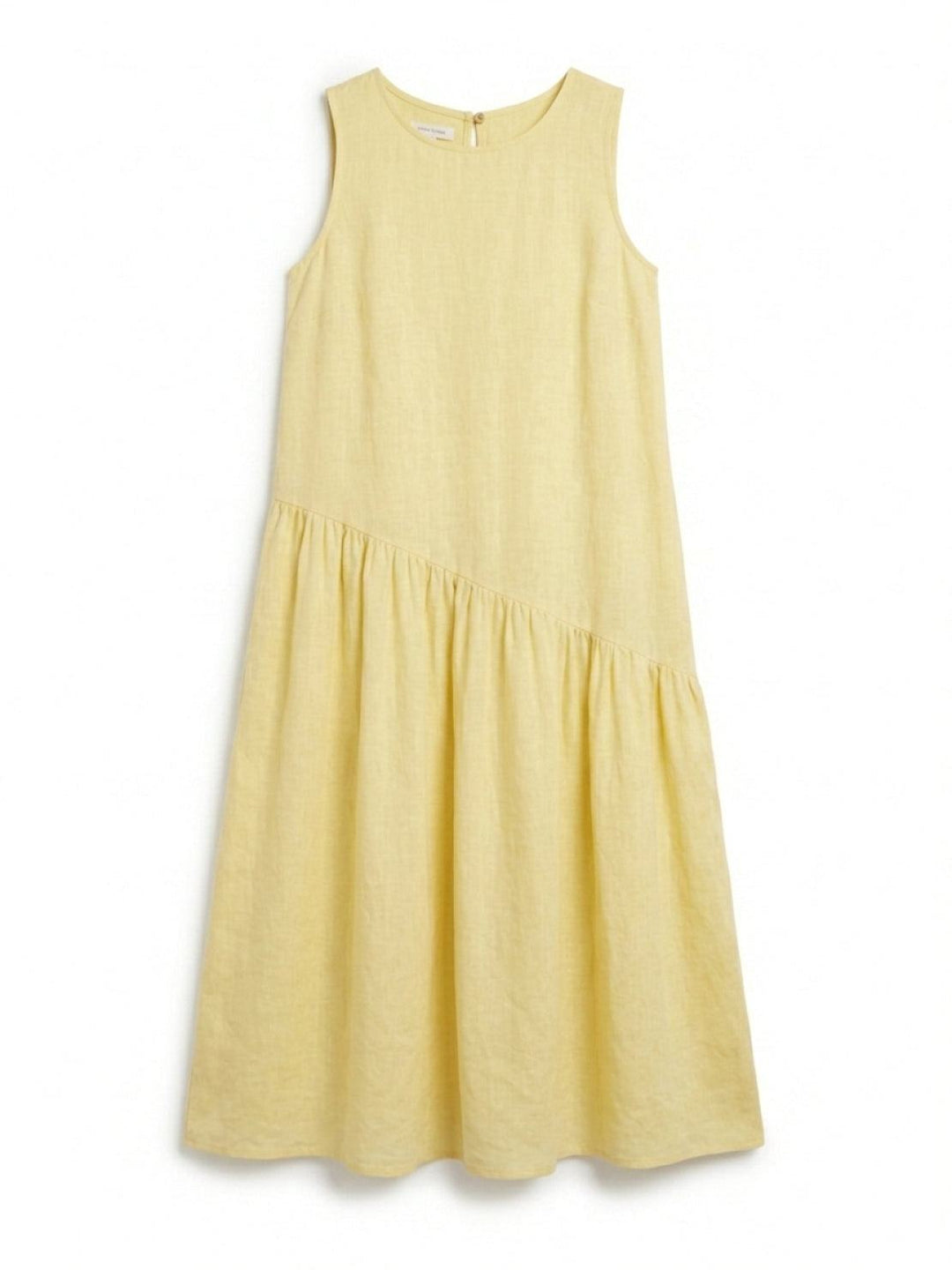 100% Cotton-Linen Summer Midi Dress