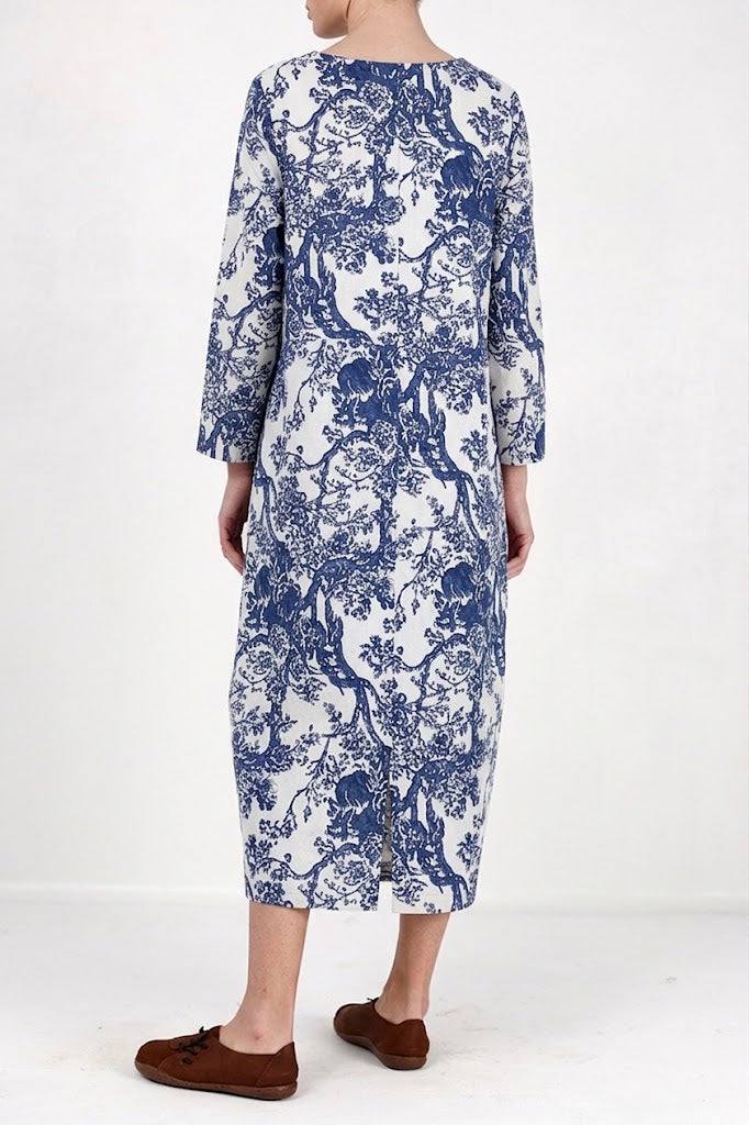 Japanese Porcelain Print Dress