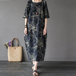 Japanese Porcelain Print Dress