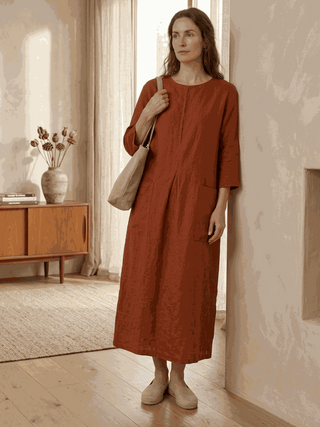 100% Cotton Pocket Maxi Dress