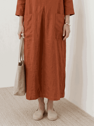 100% Cotton Pocket Maxi Dress