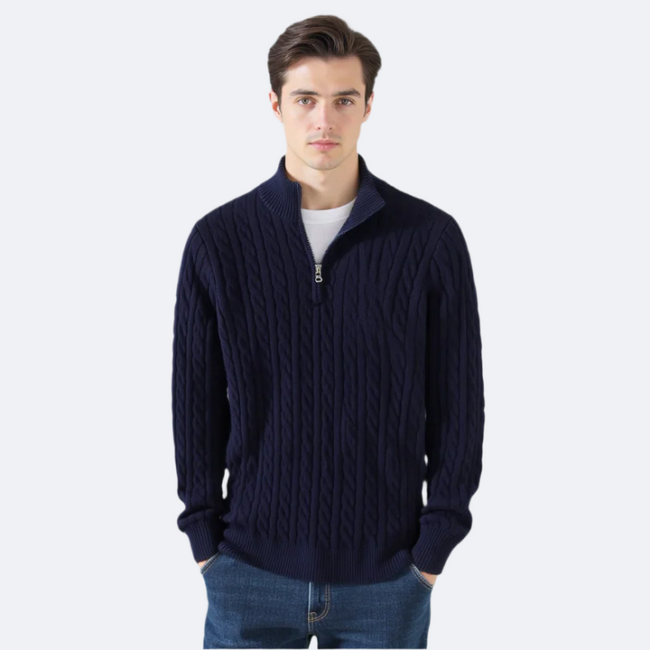 TAEBAEK – Pull torsadé zippé – Lot de 5