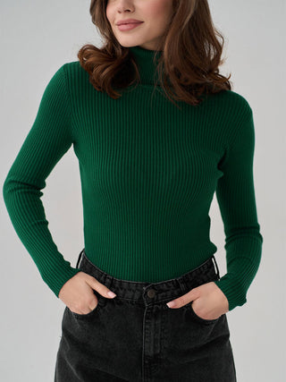 Ribbed Knit Turtleneck Sweater